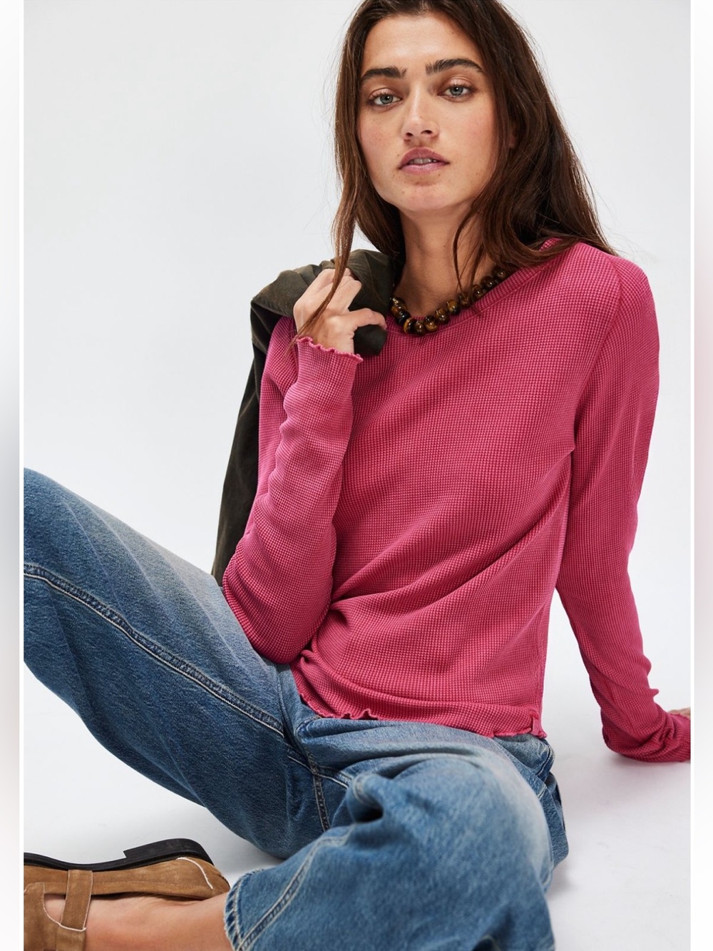 Free People We The Free Easy Does It Long Sleeve Tee NWT S